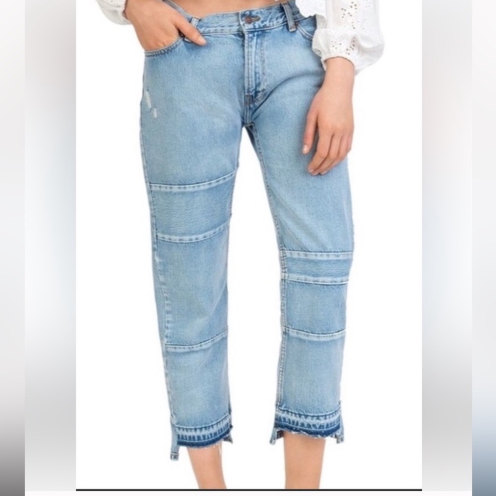 The Kooples Nelly Light Blue Wash Ankle Cropped Jeans Size 28